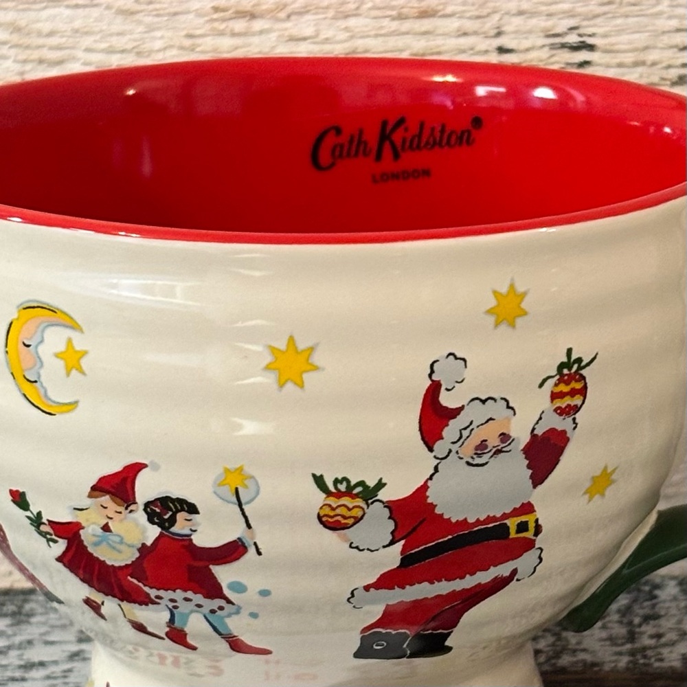 Cath‎ Kidston Christmas Hug Mug Holiday 11.5FL OZ Tea Coffee Gift Stoneware NEW
